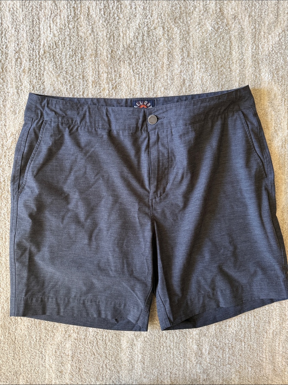 Faherty Men's Dark Charcoal Flat-Front Shorts